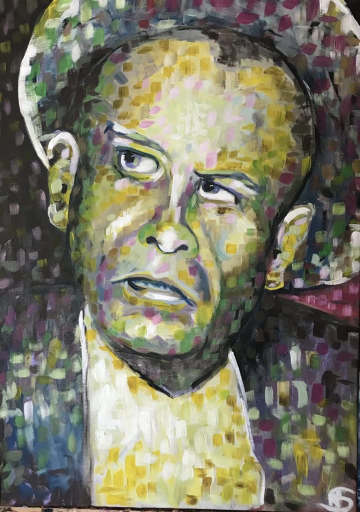 Portrait von Oskar Maria Graf in Acryl